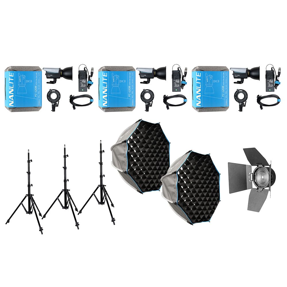 Nanlite FC-120B LED Bi-Colour Spot Light Triple Kit