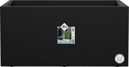 Elho Vivo Next Lang 80 - Plantenbak voor Binnen & Buiten - 100% Gerecycled Plastic - L 78.0 x H 37.9 cm - Living Black