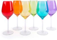 Excelsa Set van 6 wijnglazen – multicolor, gespoten glas