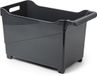 Plasticforte Opbergbox - zwart - 45 x 24 x 27.5 cm - kunststof - op wieltjes