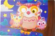 Bois, puzzle coloré, hibou, coloriages