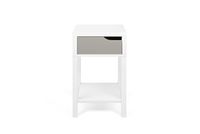 TemaHome Basics nachtkastje, spaanplaat/MDF, mat wit en grijs, 34x34x59 cm