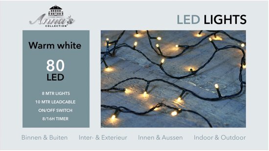 CBD Snoerverlichting LED - 8 m - Groen snoer - Fris wit