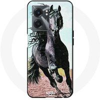 Fries paard met lange manen Maniacase Etui Realme V23 zwart