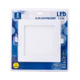 Glowster LED-inbouwlamp, E6, vierkant, 12 W, warm licht