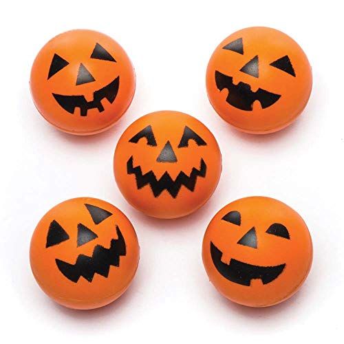 Baker Ross Pompoenvormige rubberen ballen - 8 stuks - Halloween