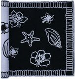 The One Towelling Hawaii Strandlaken - 90 x 190 cm - Groot badlaken - 100% Gekamd katoen - 550 gr/m² - Zwart/Wit