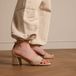 Manfield Dames Beige Suède Sandalen Met Hak - Maat 42