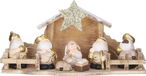 House of Seasons Kerststal voor kinderen - met verlichting - 30 x 10 x 15 cm - hout/polystone