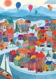 Pieces & Peace puzzle Hiver Village - 500 pièces