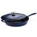 Tramontina Bestow 31700208 geëmailleerde gietijzeren koekenpan met deksel, 30 cm (3,25l), blauw, voor inductie en alle kookplaten, ovenbestendig tot 230 °C