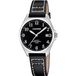 Calypso K5869/4 Polshorloge Dames Zwart Leer Analoog Quartz Zilverkleurig Stalen Kast 35.2 mm 5 ATM