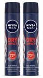 NIVEA MEN Vaporisateur anti-transpirant Dry Impact, 200 ml - Pack économique - 2 pièces