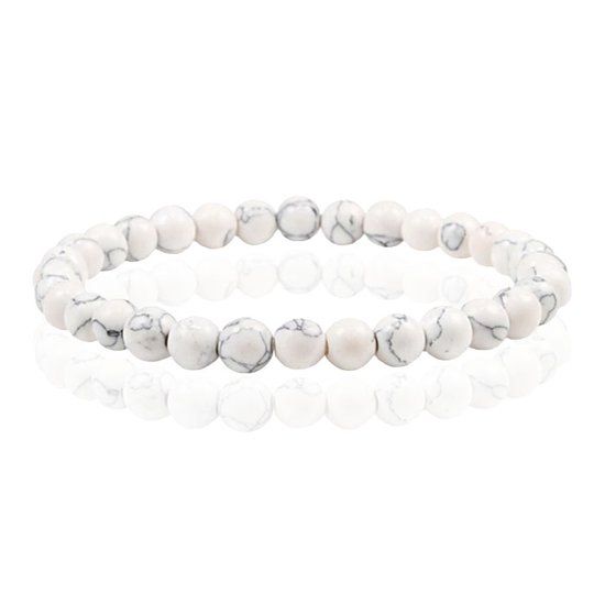 Memphis 6mm White Howlite Natural Stone Bracelet