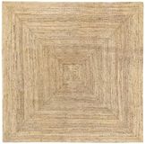 HAMID - Vloerkleed Van Jute, Tapijt Alhambra Natuurlijk, 100% Natuurlijk Tapijt Van Jute, Handgeweven, Vloerkleed Voor Woonkamer, Slaapkamer, Eetkamer, Gang, Ingang - (200x200cm)