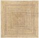 HAMID - Vloerkleed Van Jute, Tapijt Alhambra Natuurlijk, 100% Natuurlijk Tapijt Van Jute, Handgeweven, Vloerkleed Voor Woonkamer, Slaapkamer, Eetkamer, Gang, Ingang - (200x200cm)