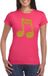 Bellatio Decorations Shoppartners Bv Gouden muziek noot T-shirt Roze Dames XL