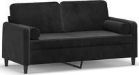 vidaXL Tweezitsbank met sierkussens 140 cm fluweel zwart