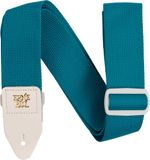 Ernie Ball Polypro Gitaarband - Polypropyleen - Verstelbaar - Petrolblauw en Wit