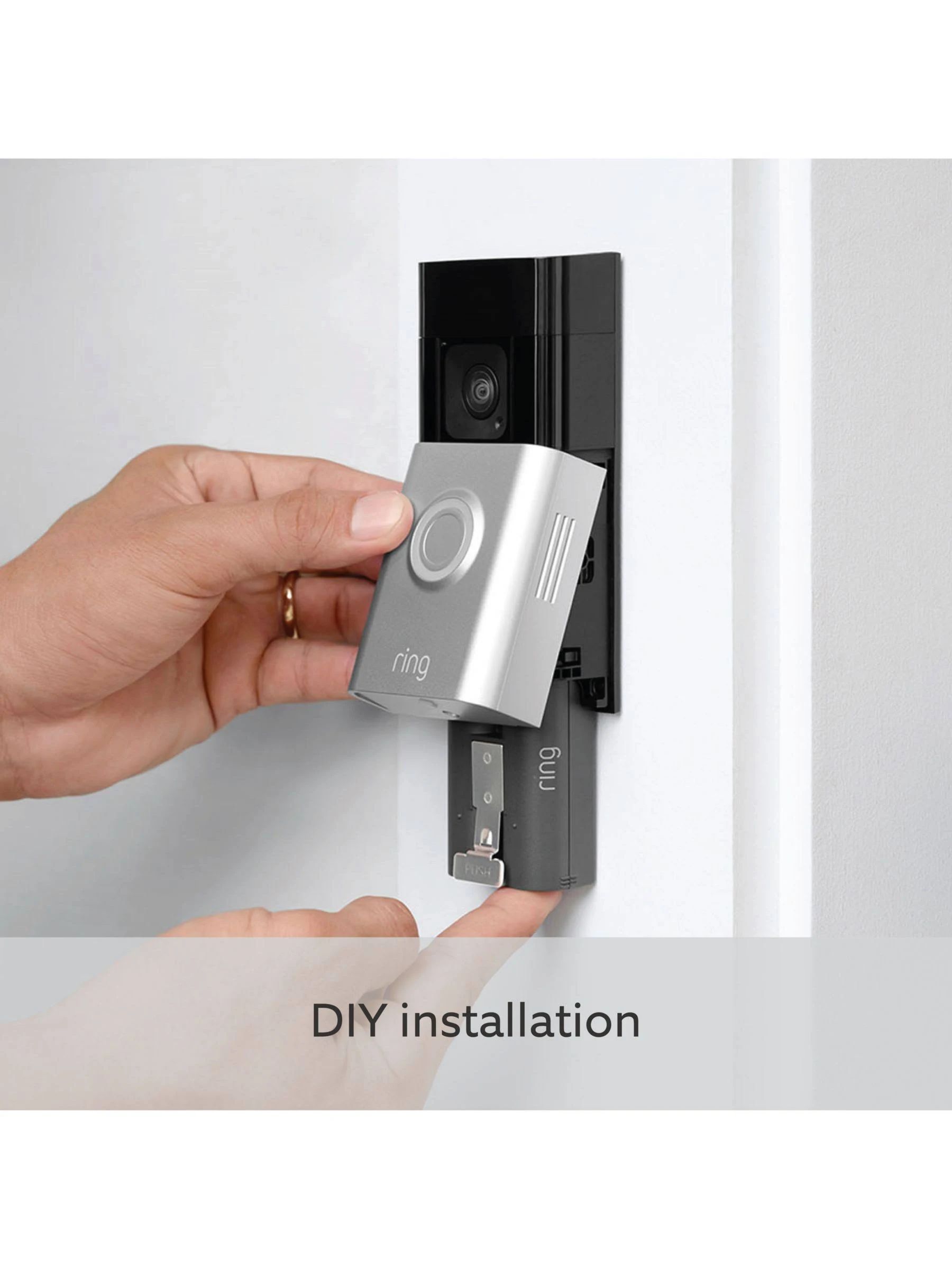 Ring Battery Doorbell Plus - Zwart, Nikkel - Draadloos - 2-weg
