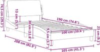 vidaXL Bedframe "Dover" Kunstleer Zwart 100x190 cm