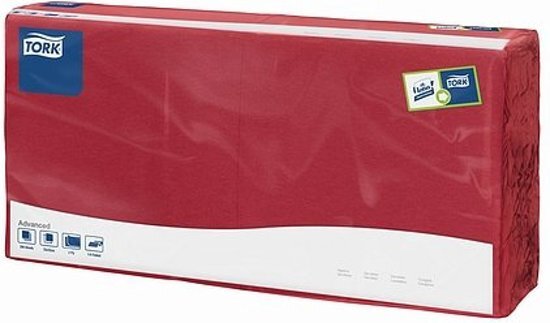 Tork tissue servet 33x33cm 2-laags 1/4-vouw burgundy 10x200