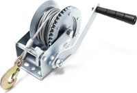 Wiltec handlier tot 350 kg, overbrengingsverhouding 3,2:1, afmetingen 120x138x192 mm, inclusief 10 meter staalkabel.