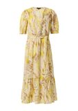 COMMA Jurk beige / bruin / geel / wit