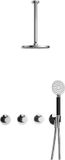 Hotbath Cobber - CB7067 - Inbouw Regendoucheset - Chroom - 2 Stopkranen - Thermostatisch - Plafondbuis 30 cm - Hoofddouche 200 mm - Ronde Handdouche 3 Standen - Waterbesparend