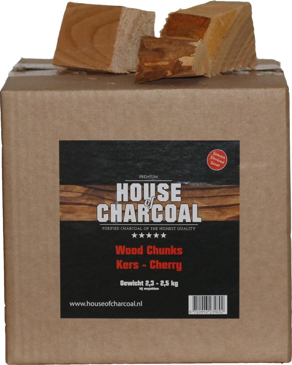 House of Charcoal Rookhout chunks Kersen - Chunks Cherry smoking wood - 2,5 kg