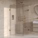 Brauer Void - Cabine de douche à porte battante - Verre transparent - 100x100x200 cm - incl. Revêtement de verre - Or brossé PVD