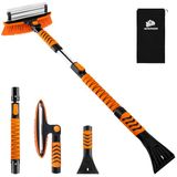 METOWARE 42,2 ''Uitschuifbare Ijskrabber en Sneeuwborstel voor Auto Voorruit met Ergonomische Foam Grip en 360° Draaibare Borstelkop voor Auto SUV Truck