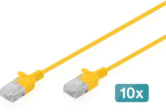 Digitus DK-1618-020S-Y-10 RJ45 Netwerkkabel, patchkabel CAT 6 U/UTP 2 m Geel 10 stuk(s)