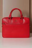 D'Arienzo Cartable 24 heures Cuir rouge serviette d'ordinateur poche zippée, Taille Unique, Couleur Rouge
