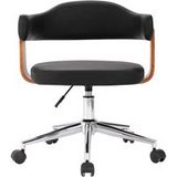 Maison Exclusive - Chaise pivotante de bureau en bois courbé et similicuir noir