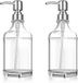 Unyqoos® Set de distributeurs de savon en verre rechargeables pour utilisation en cuisine et salle de bain