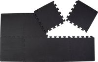 Pure2Improve Puzzelmat - Fitnessmat - Gymvloer - 0.9cm - Zwart - 8 Stuks