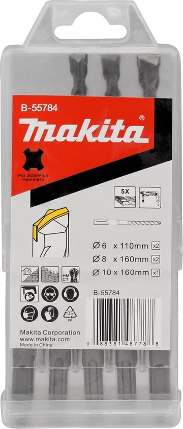 Makita B-55784 PBS: borenset 5-delig SDS-PLUS