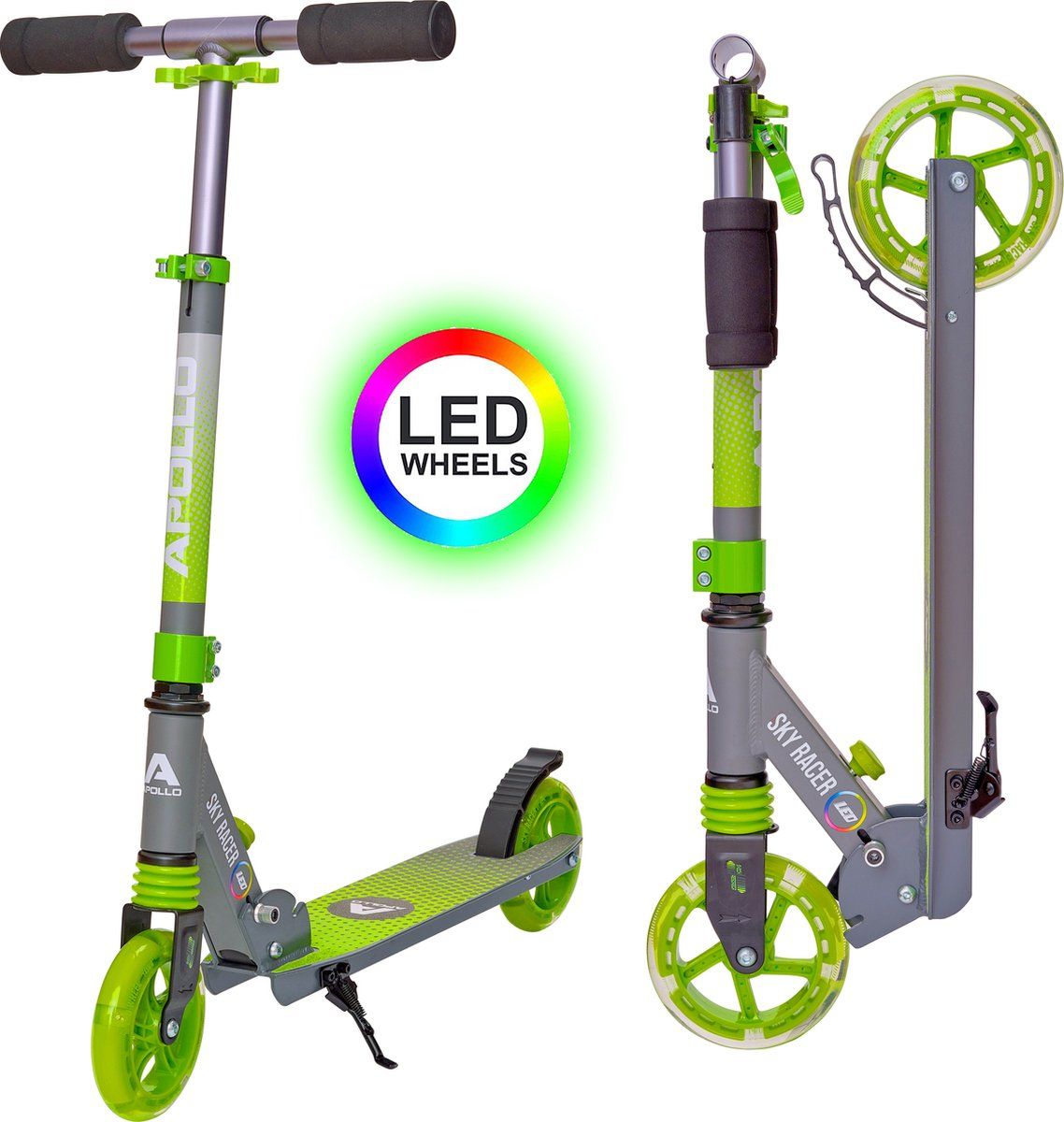 Apollo City-Step Opbouwbaar en in Hoogte Verstelbaar SkyRacer LED Grijs/Groen