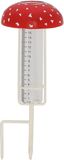 World of Weather Regenmeter - vliegenzwam - rood - glas - met grondpin - 134 cm