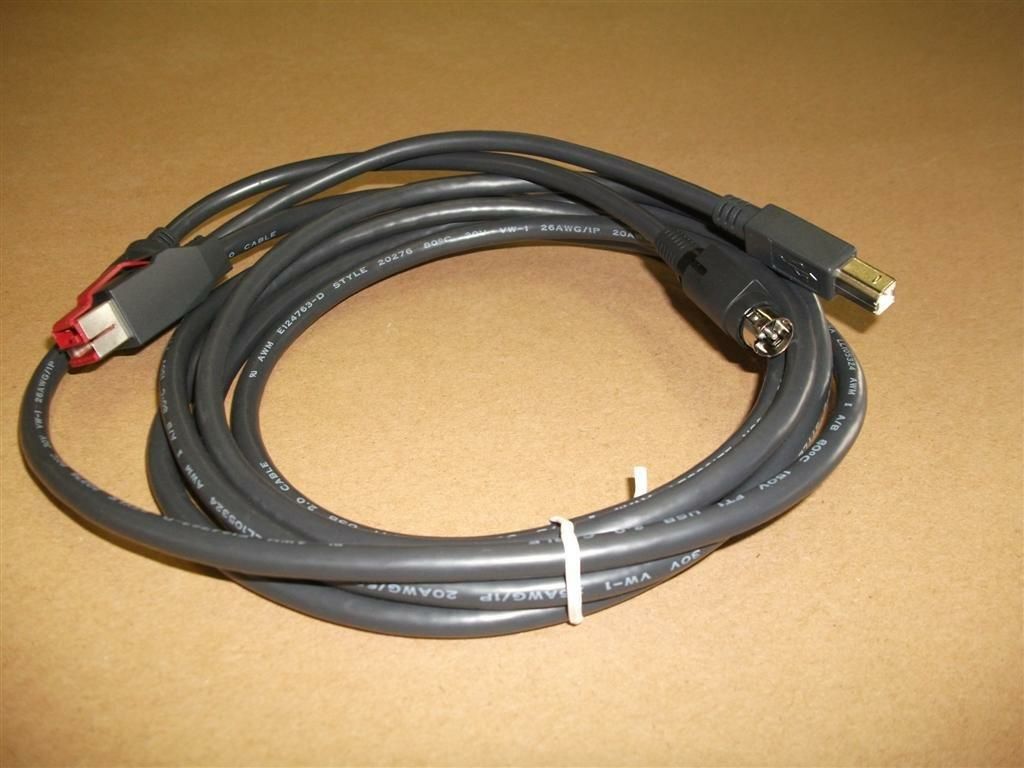 Epson 2218424 PoweredUSB Kabel Zwart 3 m