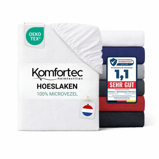 Komfortec Hoeslaken 180x200 cm - Wit