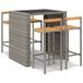 5-delige Tuinbarset poly rattan et acacia massif gris