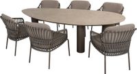 4 Seasons Outdoor Arizona Capalbio dining tuinset 240x130xH75 cm 7-delig pebble keramiek terre