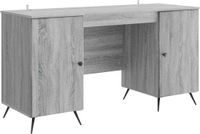vidaXL Bureau Grijs Sonoma 142,5 x 50 x 75 cm Bewerkt Hout