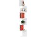 Relaxdays hoek wandrek, 5 planken, HxBxD 122 x 19,5 x 19,5 cm, hangende boekenkast, zigzag design, muurrek, MDF, wit