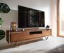 DELIFE meuble TV Stonegrace acacia brun placage pierre 175 cm