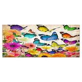 Homemania Muurfoto, motief: vlinders, voor woonkamer, slaapkamer, meerkleurig, 70 x 3 x 100 cm, HM20KNV70 x 100 – 88, polyester, hout