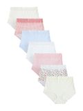 Next - Dames - Set van 7 katoenen en kanten slips met volledige bedekking - Roze