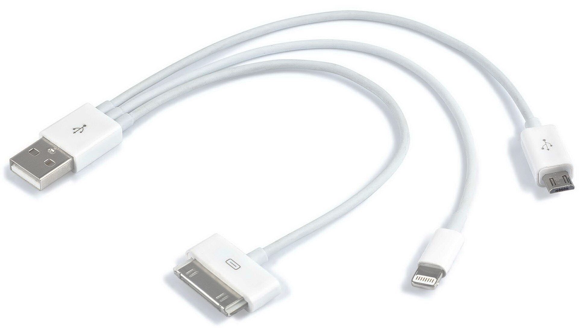 Jupio 3 in 1 USB Kabel - USB naar Apple 30pins, Apple Lightning en microUSB 3 in 1 USB Kabel - USB naar Apple 30pins, Apple Lightning en microUSB